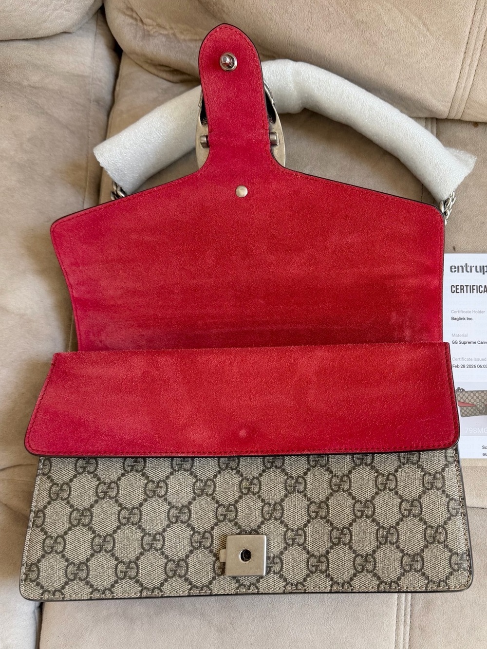 Gucci GG Supreme Monogram Suede Small Dionysus Shoulder Bag - Picture 5 of 12